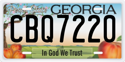 GA license plate CBQ7220