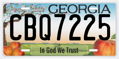 GA license plate CBQ7225