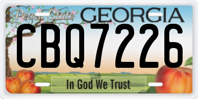 GA license plate CBQ7226