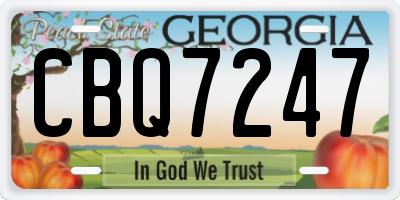 GA license plate CBQ7247