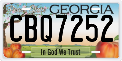 GA license plate CBQ7252