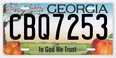 GA license plate CBQ7253