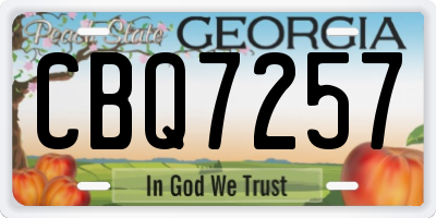 GA license plate CBQ7257