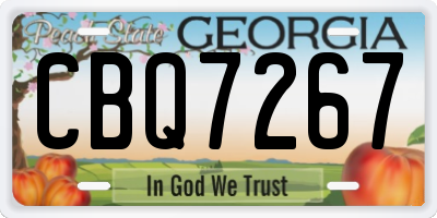 GA license plate CBQ7267