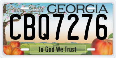 GA license plate CBQ7276