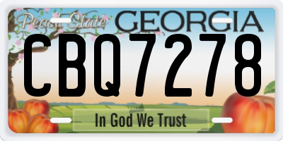 GA license plate CBQ7278