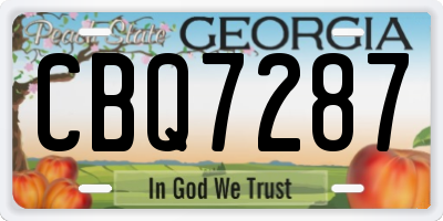 GA license plate CBQ7287