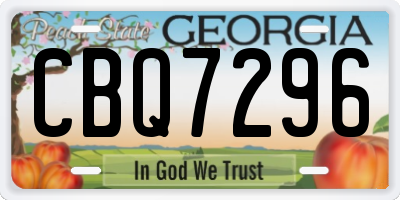 GA license plate CBQ7296
