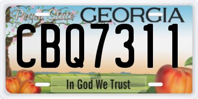 GA license plate CBQ7311
