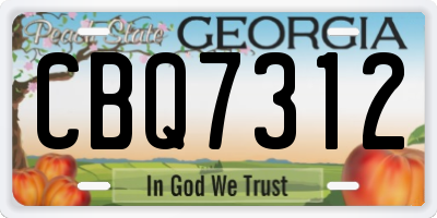 GA license plate CBQ7312