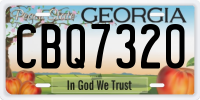 GA license plate CBQ7320