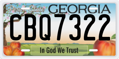 GA license plate CBQ7322