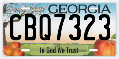 GA license plate CBQ7323