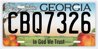 GA license plate CBQ7326