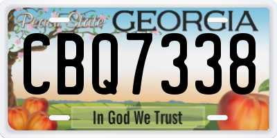 GA license plate CBQ7338