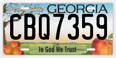 GA license plate CBQ7359