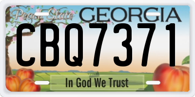 GA license plate CBQ7371