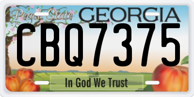 GA license plate CBQ7375