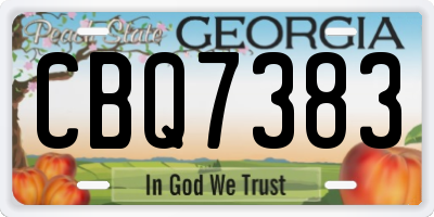 GA license plate CBQ7383