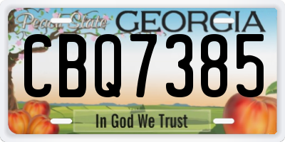 GA license plate CBQ7385