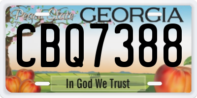 GA license plate CBQ7388
