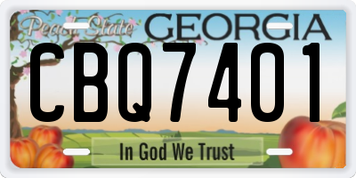 GA license plate CBQ7401