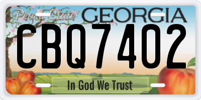 GA license plate CBQ7402