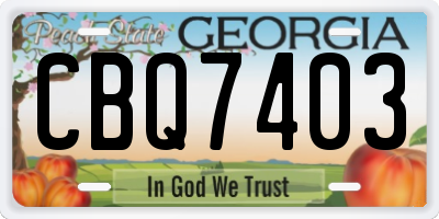 GA license plate CBQ7403