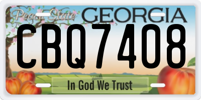 GA license plate CBQ7408