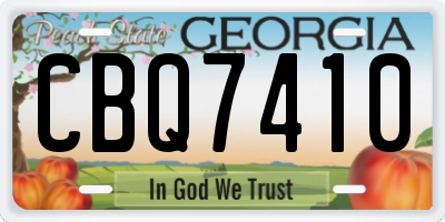 GA license plate CBQ7410