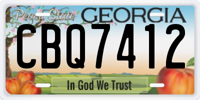 GA license plate CBQ7412