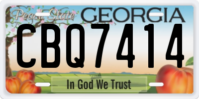 GA license plate CBQ7414
