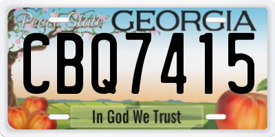 GA license plate CBQ7415