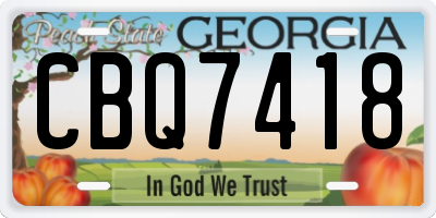 GA license plate CBQ7418