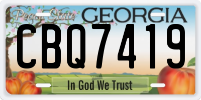 GA license plate CBQ7419