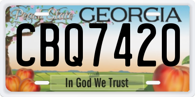 GA license plate CBQ7420