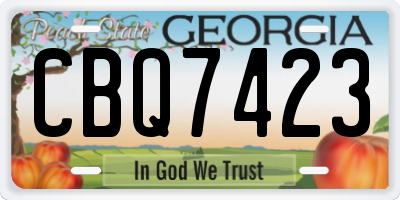 GA license plate CBQ7423