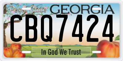 GA license plate CBQ7424