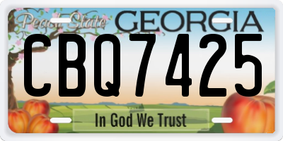 GA license plate CBQ7425