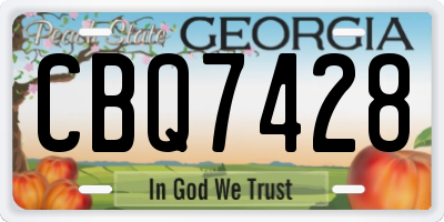GA license plate CBQ7428
