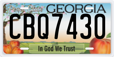 GA license plate CBQ7430