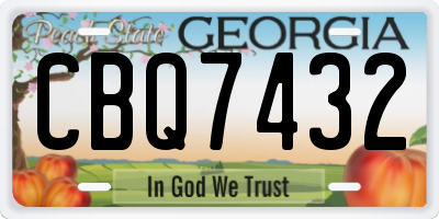 GA license plate CBQ7432