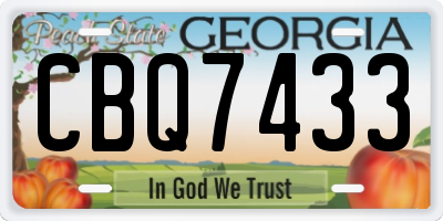 GA license plate CBQ7433