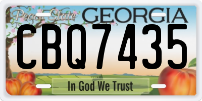 GA license plate CBQ7435