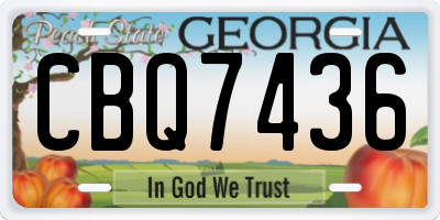 GA license plate CBQ7436