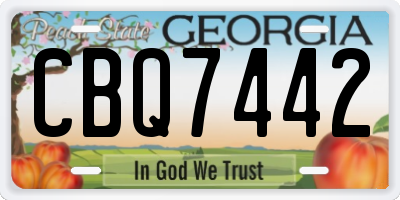 GA license plate CBQ7442