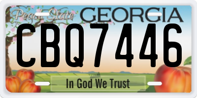 GA license plate CBQ7446