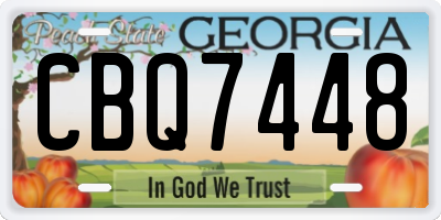 GA license plate CBQ7448