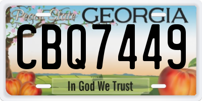 GA license plate CBQ7449