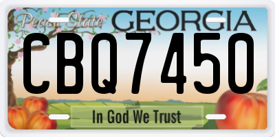 GA license plate CBQ7450